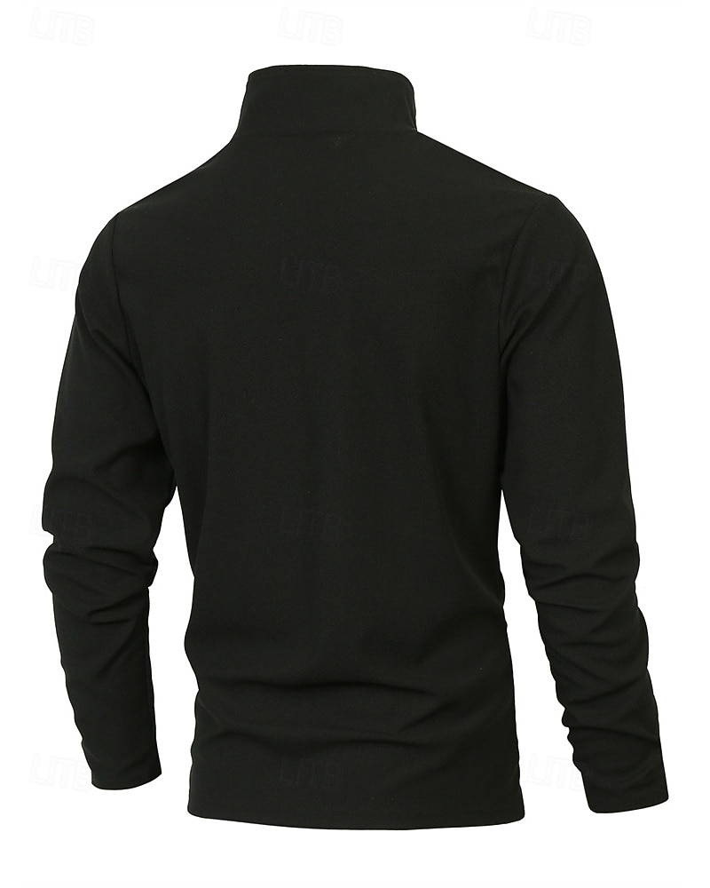 Herren Poloshirts Viertel-Reißverschluss-Poloshirt Alltagskleidung Date Viertelreißverschluss Langarm Mode Basic Farbblock Patchwork Reißverschluss Frühling Herbst Normale Passform Schwarz Wei 2025 - $18.99 –P16