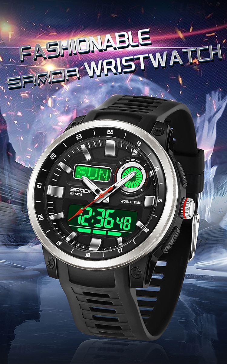 SANDA Fashion Brand Sport Electronics Watches Gift for men Outdoors Analog Digital Man Watch Luminous Waterproof Backlight Wristwatch 2026 - $35.99 –P1