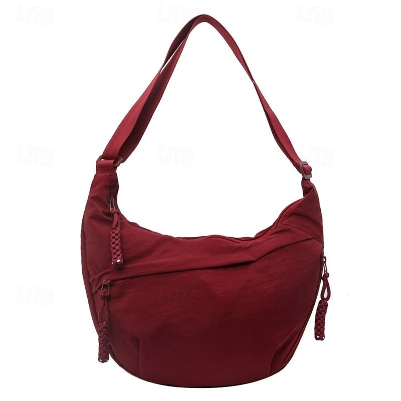 Dámská módní jednobarevná nylonová crossbody kabelka hobo, vodotěsná, lehká, ležérní, taška přes rameno, stylová, vysoce kvalitní, odolná, moderní, každodenní kabelka 2025 - $18.99 –P13