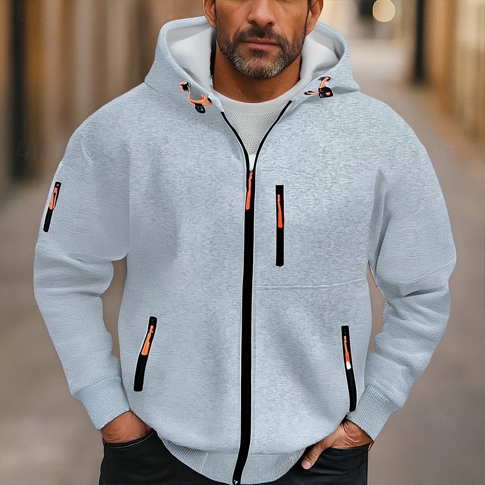 Per uomo Felpa con cappuccio Felpa con cappuccio a zip intera Felpa con cappuccio in pile Nero Vino Blu marino Blu Reale Verde scuro Con Cappuccio Semplice Tasca Sport & Outdoor Quotidiano Ferie del 2025 a $23.99 –P1