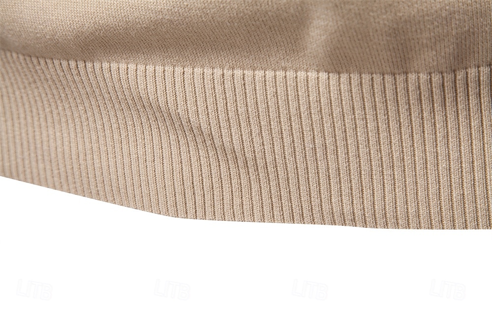 Homens Pulôver Tricotar Tops regulares Half Zip Listas Tecido Colarinho Clerical Legal Pulôver Escola Férias Roupa Primavera Outono Preto Azul Marinho Escuro S M L de 2026 por $53.99 –P18