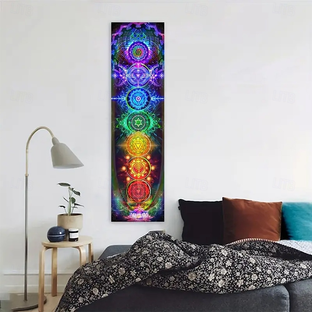 tapisserie Bannières Longue tenture murale verticale Sept chakras Méditation Yoga Sports Esthétique Chambre Salon Dortoir Porche mural Décorations murales, porte, arrière-plan de 2026 ? $11.99 –P5