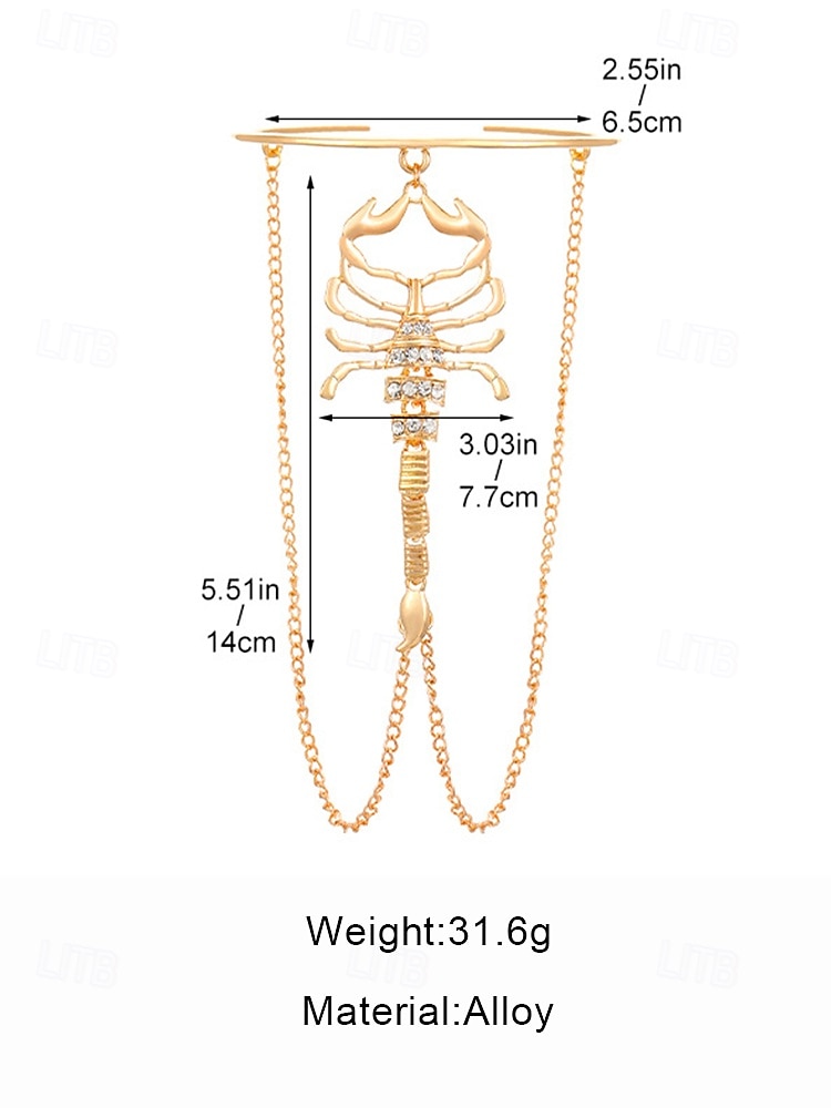 Halloween-armband met schorpioenvormige strasssteentjes voor dames, stoere punkstijl, perfect voor feestoutfits en gewaagde kostuums 2025 - $9.99 –P16