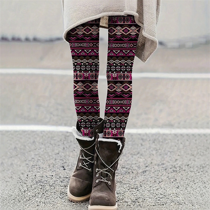 Per donna Pantaloni Leggings Casual Boho Lunghezza intera Vita Alta Geometrico Elastico in vita Stampato Traspirabilità Confortevole Elasticizzato Vacanza Streetwear Abbigliamento quotidiano Rosso del 2025 a $17.99 –P2