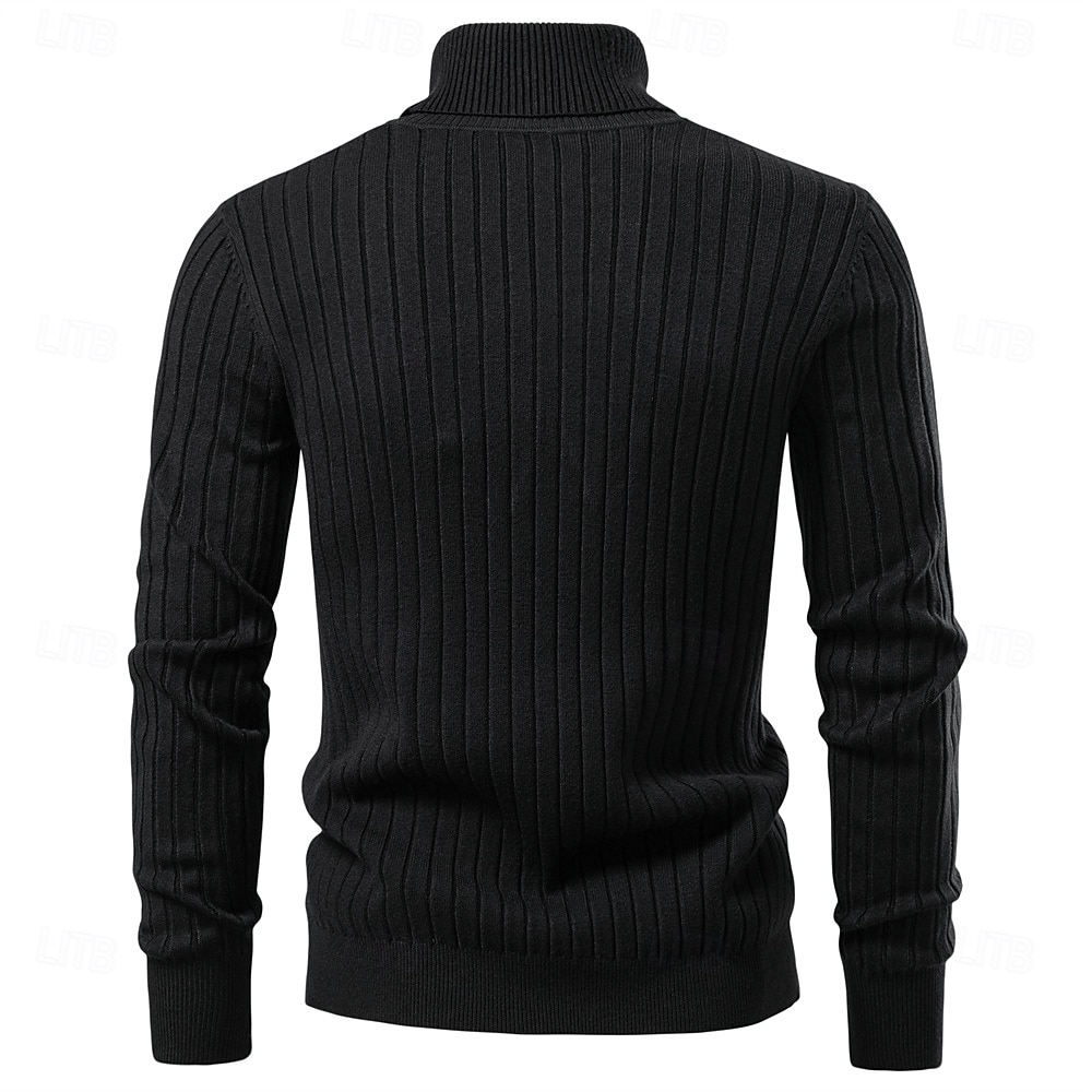 Homme Pull Tricoter Hauts Réguliers Couleur Unie Col roulé Élégant ancien École Vacances Vêtement Tenue Printemps Automne Noir Marine foncé S M L de 2026 ? $26.99 –P8