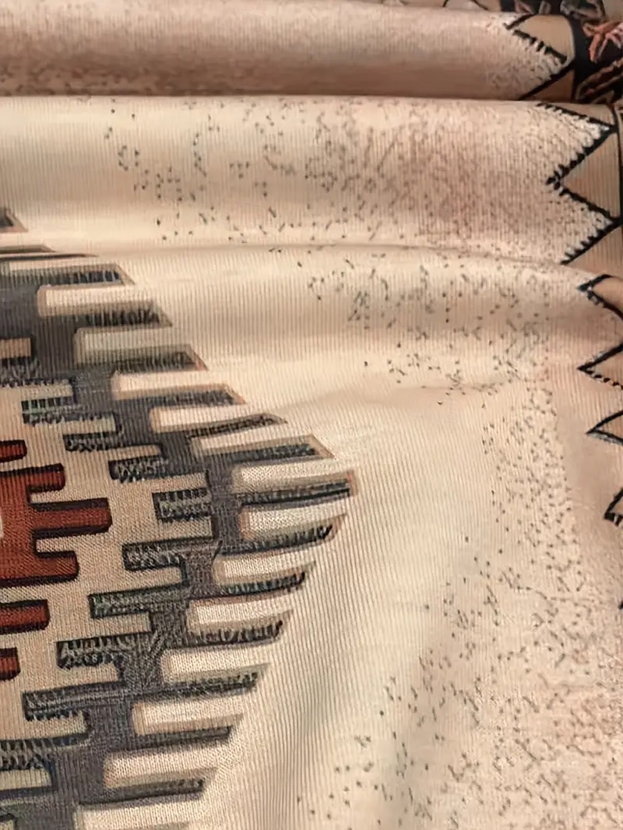 Жен. Блуза Ассиметричный Графика Геометрический принт Винтаж Повседневные На каждый день Рукав до локтя Летучая мышь Вырез под горло Обычные топы Повседневные Праздники Одежда для пляжа 2026 - $26.99 –P3