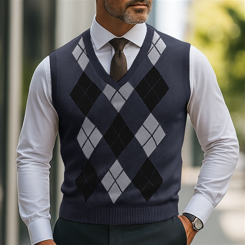Herren Pullover Pullunder Gerippt Stricken Normale Oberteile Gestrickt Schmale Passform Einfach Rundhalsausschnitt Strickware Zeitgenössisch Lässig Alltagskleidung Bekleidung Herbst Schwarz Marineblau 2025 - $21.99 –P5