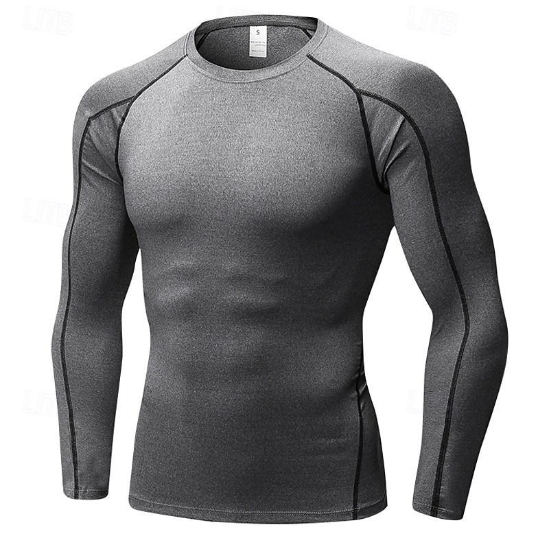 Per uomo Maglia a compressione Strato di base per l'allenamento T-shirt Fitness Manica Lunga Top Athleisure Autunno Asciugatura Rapida Palestra Pallacanestro Atletico abbigliamento sportivo del 2025 a $20.99 –P7