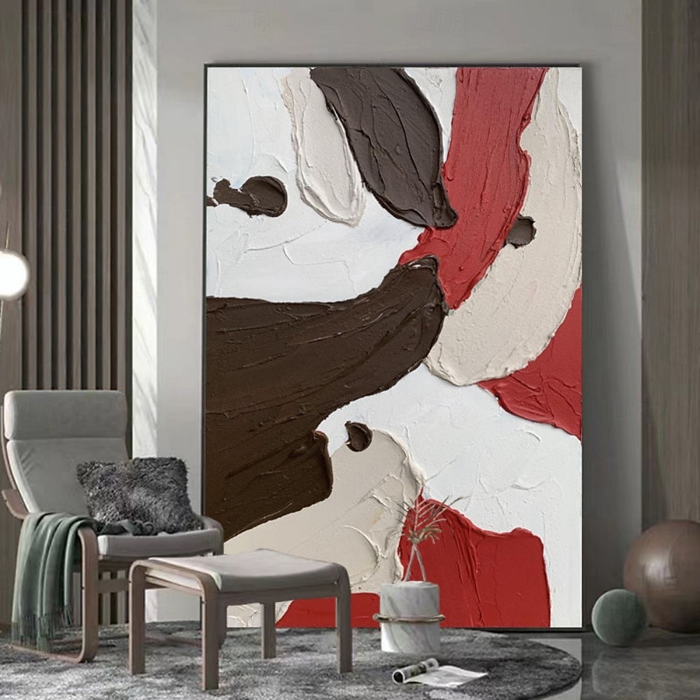 handgemaltes abstraktes Ölgemälde auf Leinwand, dekorativ, modern, Farbblock, strukturiert, Acryl, Wandkunst, Dekor für Zuhause, Bild, kein Rahmen 2025 - $41.99 –P5