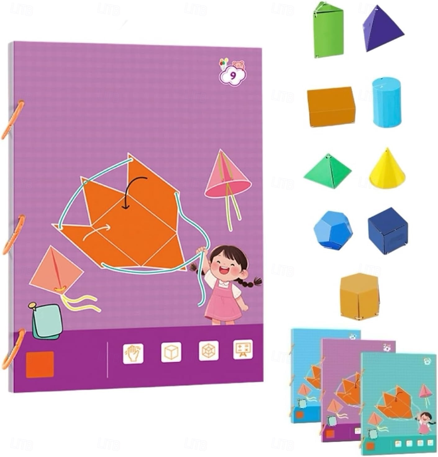 Pull String 3D Geometry Learning Book 9/12/15 Solids Geometric Models for Kids Teach Volume & Surface Area Formulas 2025 - $17.99 –P1