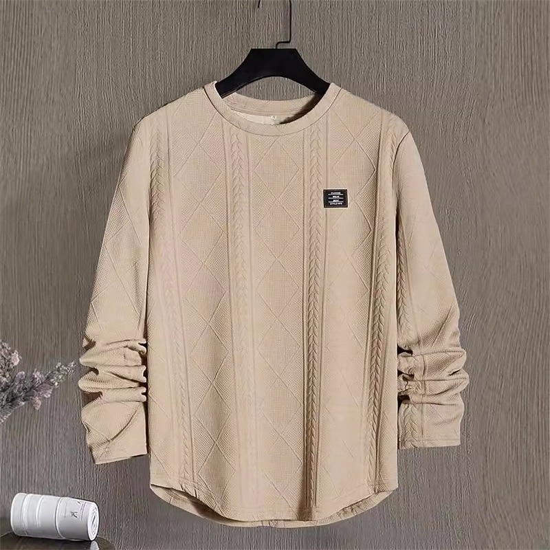 Herr Tröja Vit Rund hals Slät Jacquard Dagligen Sport & Utomhus Helgdag Polyester Streetwear Grundläggande Ledigt Vår Höst Kläder Pull Tröjor Långärmad 2026 - $28.99 –P5