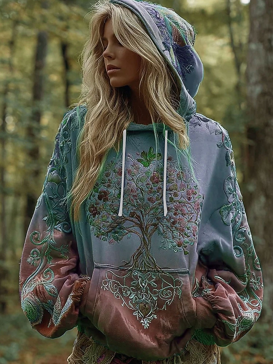 Femmes Sweat à capuche Graphique Tribal Occasionnel manche longue À capuche Hauts Réguliers Tenue de soirée Rue Tenue Quotidienne Bleu Violet Vert Printemps Automne Hiver de 2025 ? $27.99 –P3