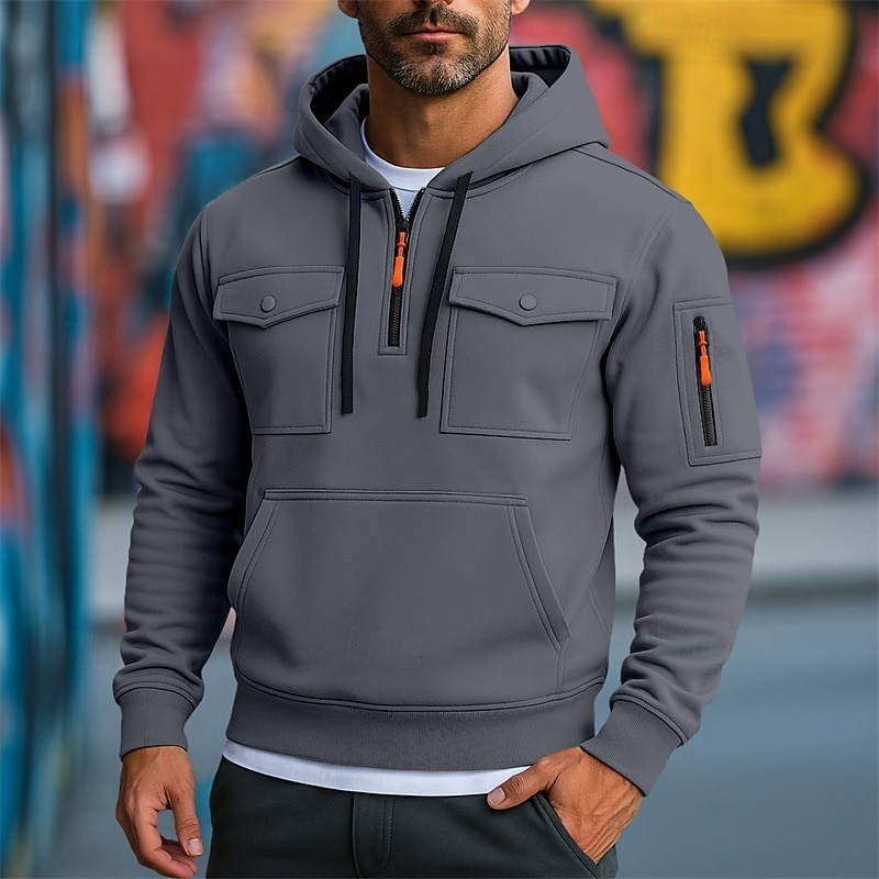 Per uomo Felpa con cappuccio Felpa con cappuccio a zip intera Felpa con cappuccio in pile Felpa con cappuccio tattica Nero Bianco Verde militare Rosso Borgogna Con Cappuccio Semplice Cerniera Tasca del 2025 a $27.99 –P3