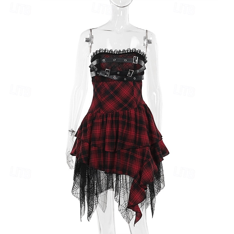 punk party dress Dark In Love Shredded Asymmetrical Hem Mini Dress