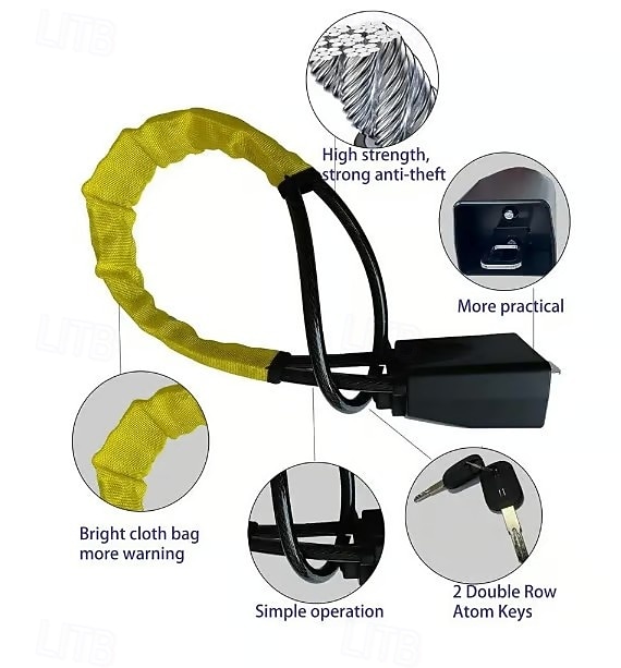 autó kormányzár biztonsági övzár lopásgátló eszköz állítható lopásgátló biztonsági rúd acélkábellel behúzható autóbiztonsági zár a jármű védelmére 2026 - $23.99 –P4