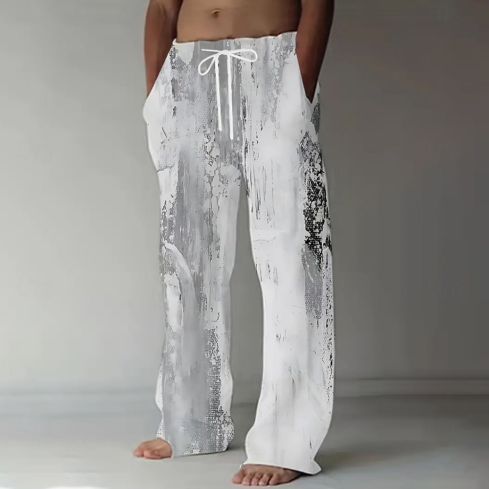 Per uomo Colore sfumato Arte astratta Pantaloni Pantaloni casual Pantaloni Larghi Misura del girovita medio Casual All'aperto Vacanza Coulisse elastica in vita Pantaloni tipo lino con tasche del 2026 a $27.99 –P6