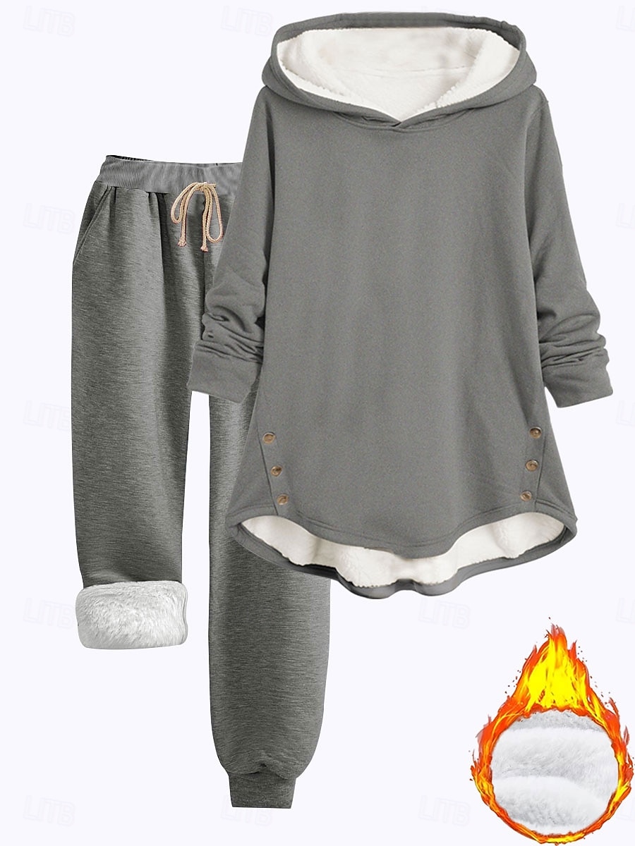 Femmes Chaud Quotidien Ensembles deux pièces Survêtement Ensembles de Pantalons manche longue À capuche Graphique Uni Cordon de serrage Imprimé Occasionnel Quotidien Noir Gris foncé Bleu Automne de 2025 ? $45.99 –P4
