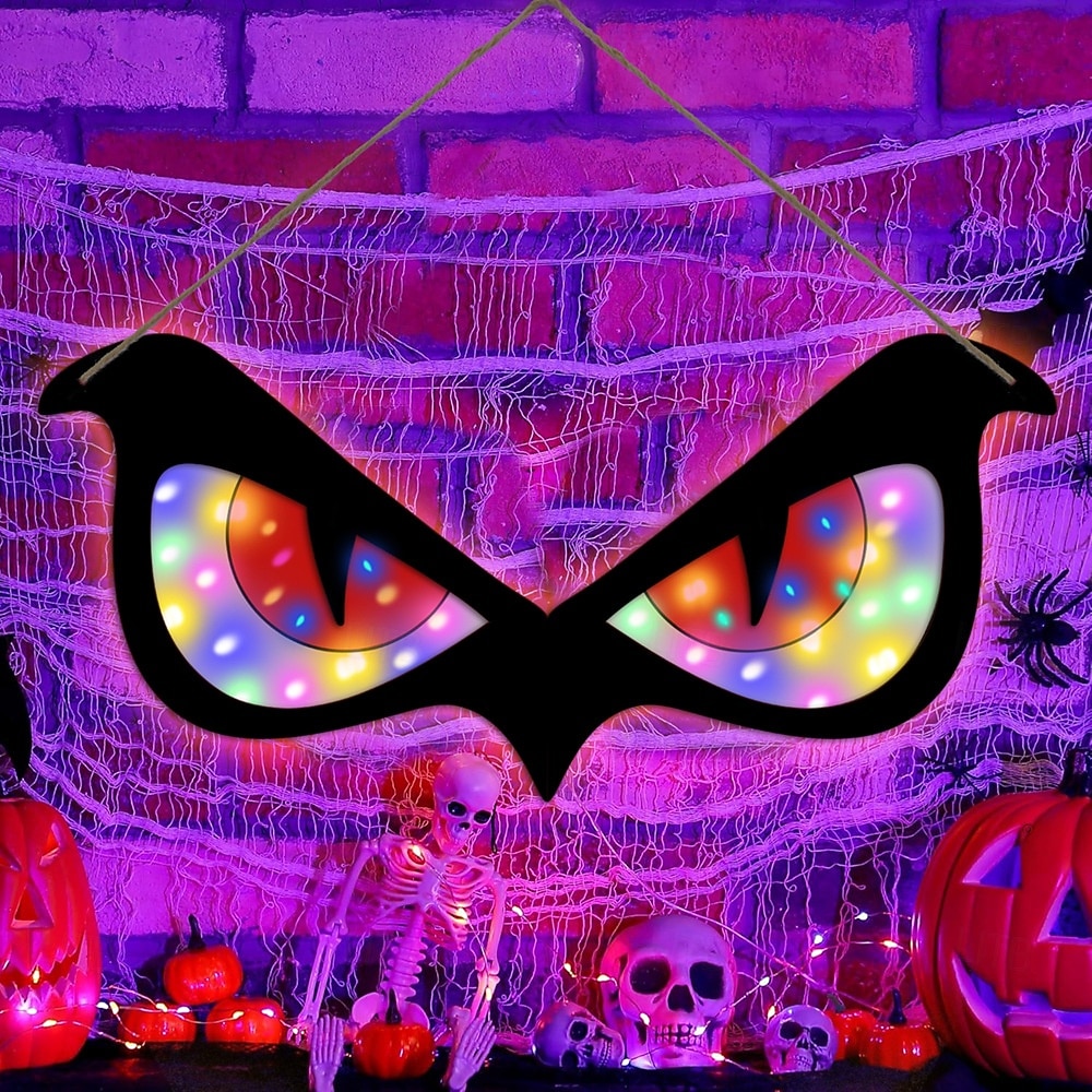 Halloween Decorations Spooky Eyes Lights 21 Inch Large Wooden Halloween Window Eye Lights with 8 Color Modes and USB/Battery Operated for Home Wall Window Trees Halloween Decor 2025 - $29.99 –P7