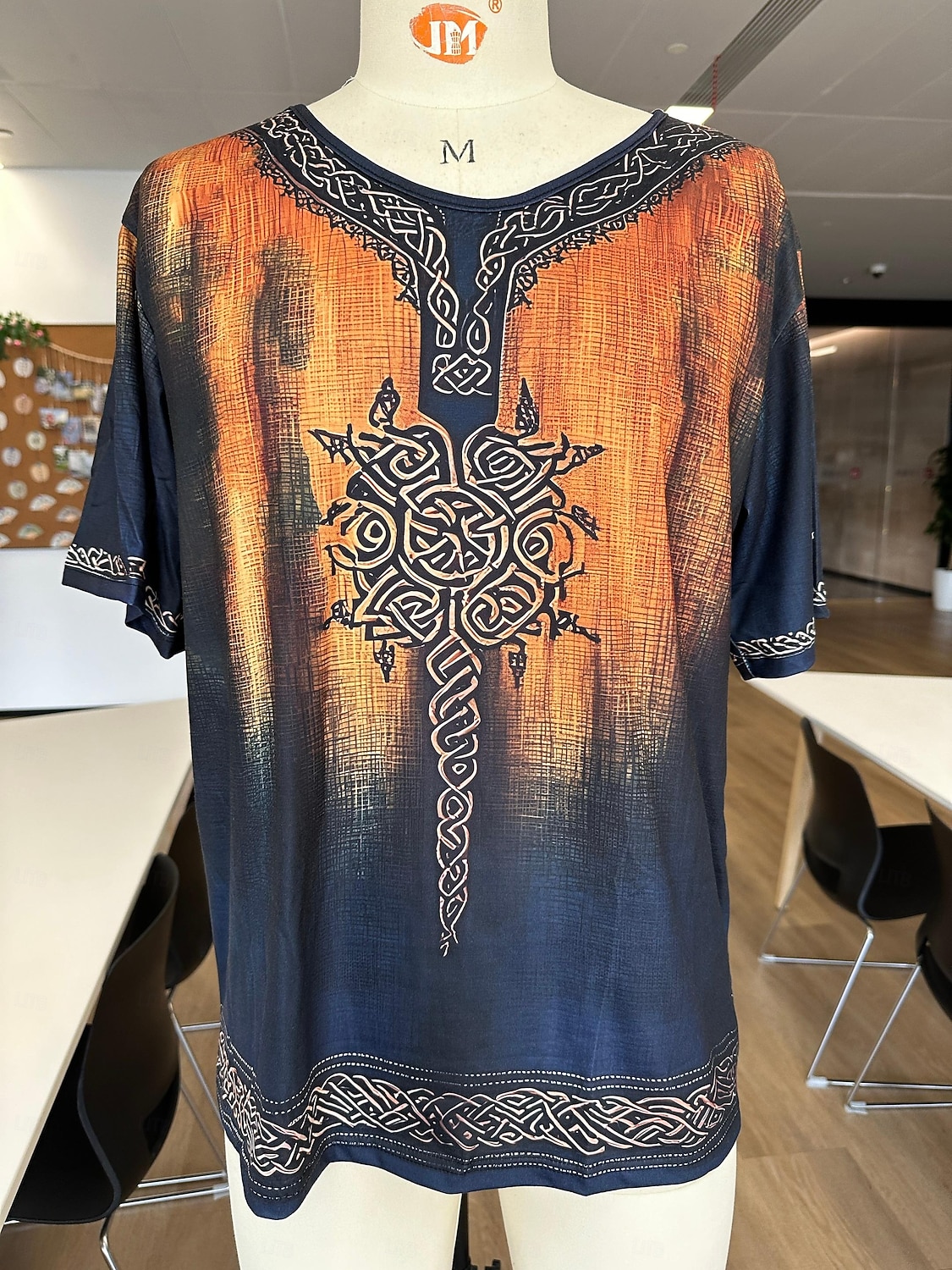 Herren T Shirt T-Shirt Kurzarmshirt Kurzarm Rundhalsausschnitt Sommer Stammes Keltischer Knoten Vintage Designer Basic Druck Urlaub Straße Ausgehen Gelb Grün Top T-Shirt für Herren 2026 - $19.49 –P1