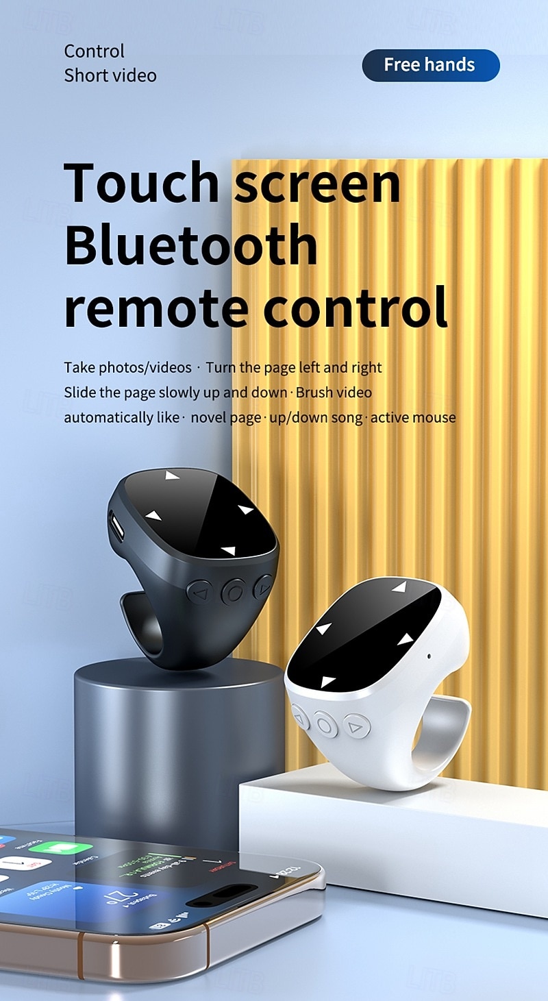vingertop bluetooth afstandsbediening video scrollring en camera sluiter afstandsbediening 2025 - $24.99 –P1