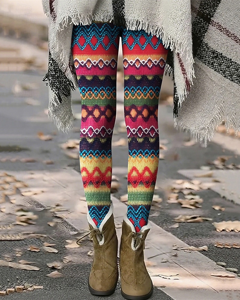 Per donna Pantaloni Leggings Leggings comodi Casual Boho Lunghezza intera Vita Alta Geometrico Elastico in vita Stampato Traspirabilità Confortevole Elasticizzato Vacanza Streetwear Abbigliamento del 2025 a $18.99 –P1