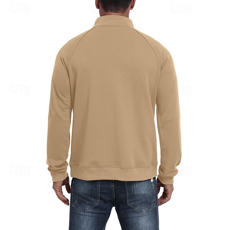 Ανδρικά Πουλόβερ Φούτερ με φερμουάρ Μαύρο Πράσινο Χακί Χακί Καφέ Γκρίζο Όρθιος γιακάς Σκέτο Τσέπη Αθλήματα & Ύπαιθρος Καθημερινά Αργίες Πολυεστέρας Κομψό στυλ street Βασικό Καθημερινό Άνοιξη Φθινόπωρο 2026 - $29.99 –P10