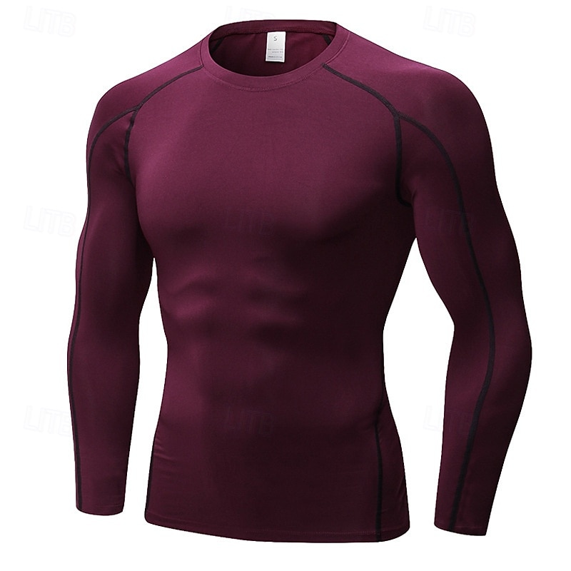 Per uomo Maglia a compressione Strato di base per l'allenamento T-shirt Fitness Manica Lunga Top Athleisure Autunno Asciugatura Rapida Palestra Pallacanestro Atletico abbigliamento sportivo del 2025 a $20.99 –P12