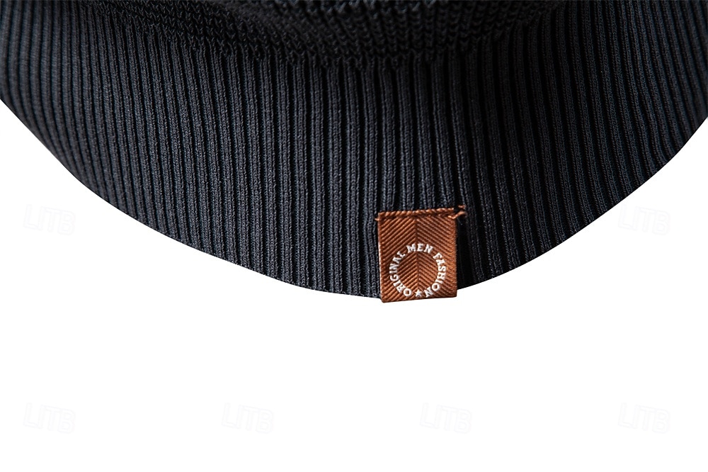 Herre Pullover genser Vaffelstruktur Strikke Crewneck عادي Crew-hals Årgang Kul Skole Feriereise Klær Raglan Ermer Vår Høst Mørk Marineblå Kakifarget S M L 2026 - $35.99 –P6