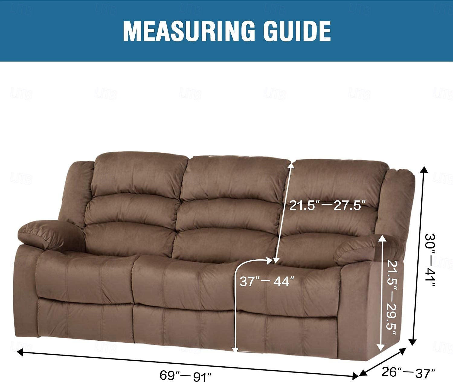 Sofá reclinável de 3 lugares com design de malha 5x5 - sofá de estar para três pessoas com encosto baixo e estilo moderno de 2025 por $75.99 –P8
