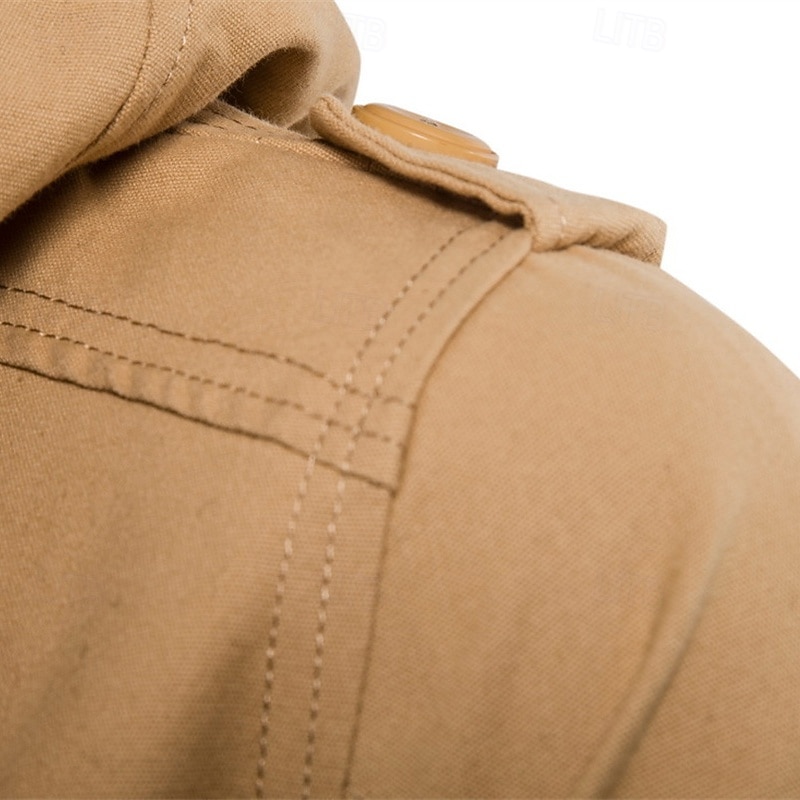 Per uomo Cappotto da marinaio Trench Vacanza Quotidiano Autunno Inverno Misto Cotone Calore Termico Capispalla Abbigliamento Moda Classico Semplice Tasca Con Cappuccio Cerniera del 2025 a $61.99 –P5