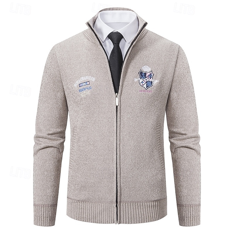 Herren Pullover Kleid Pullover Strickjacke Reißverschluss-Pullover Strickpullover Gerippt Stricken Normale Oberteile Gestrickt Gerippt Einfach Stehkragen Mode Schals Lässig Alltagskleidung Bekleidung 2025 - $35.99 –P1