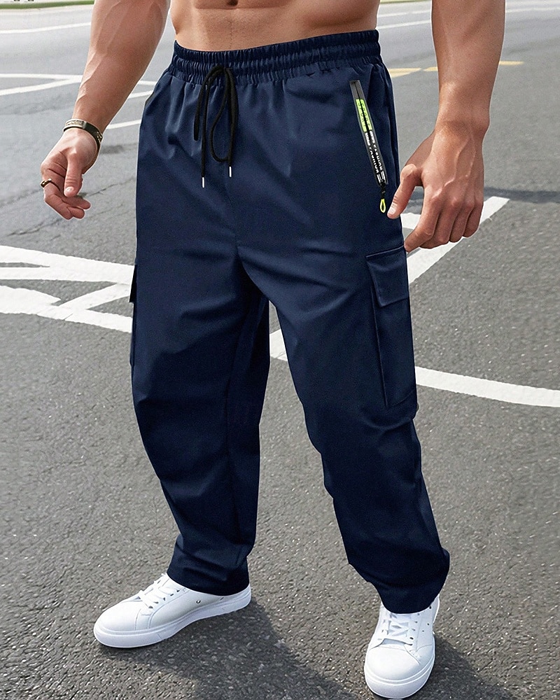 Per uomo Pantaloni Cargo Pantaloni Coulisse Elastico in vita Multi-tasche Semplice Indossabile All'aperto Quotidiano Campeggio & Escursionismo Moda Classico Nero Verde militare del 2025 a $15.49 –P9