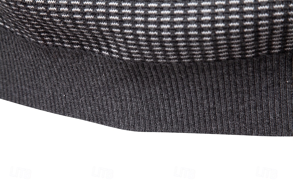 Herr Tröja Kabel Sticka Vanliga toppar Halv dragkedja Färgblock Geometrisk Kinakrage Elegant Häftig Skola Semester Kläder Vår Höst Svart Brun S M L 2025 - $50.99 –P15