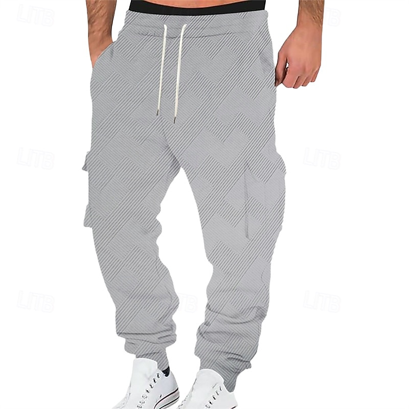 Men's Sweatpants Joggers Trousers Jacquard Drawstring Pocket Plain Comfort Daily Sports Outdoor Fashion Casual White Wine Micro-elastic 2026 - $25.99 –P5