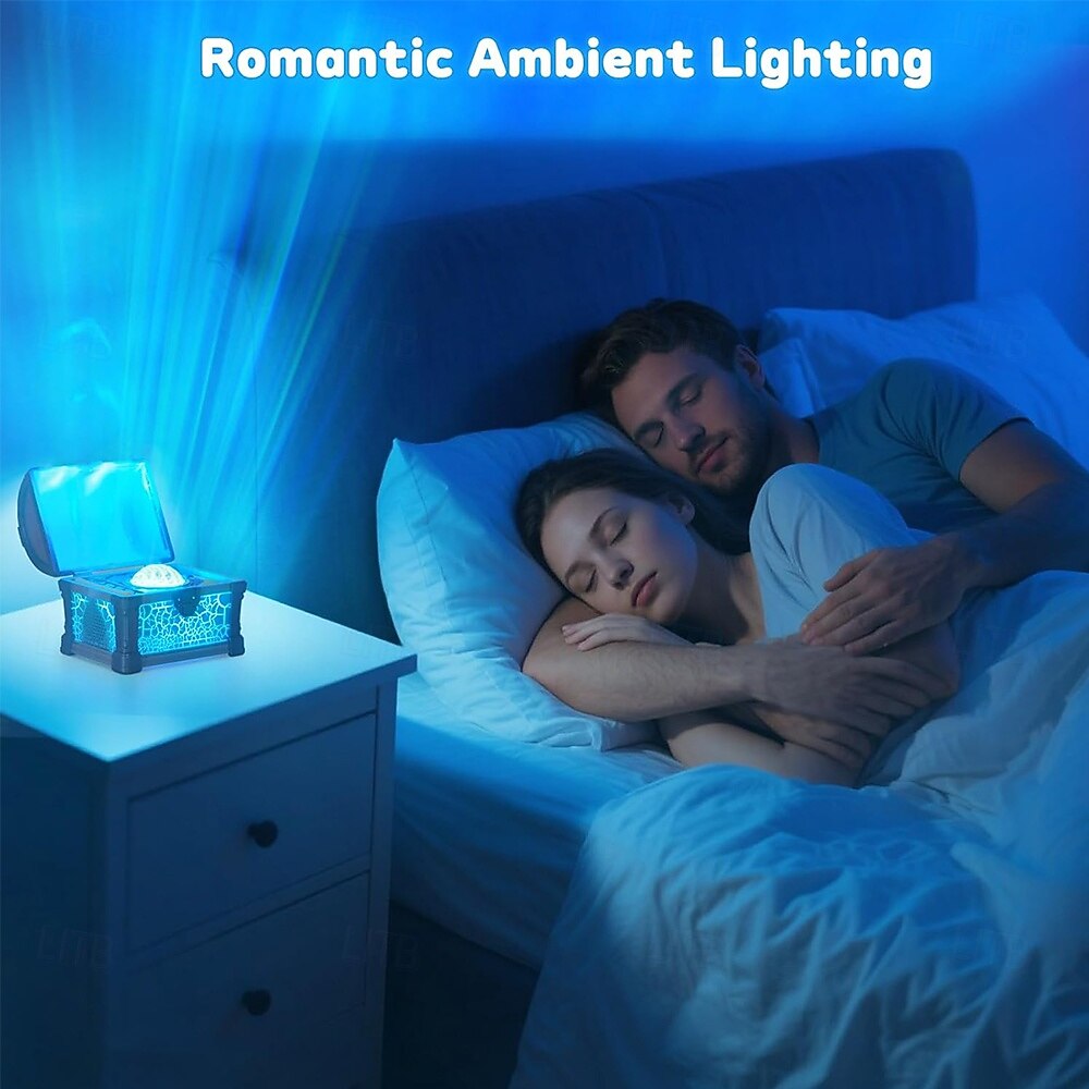 noorderlicht projector 7 kleuren schatkist nachtlampje aurora licht projector met 8 effecten &dimbare Galaxy Light sfeerverlichting voor de slaapkamer, cadeau voor kinderen, tieners en vrouwen 2025 - $58.99 –P5