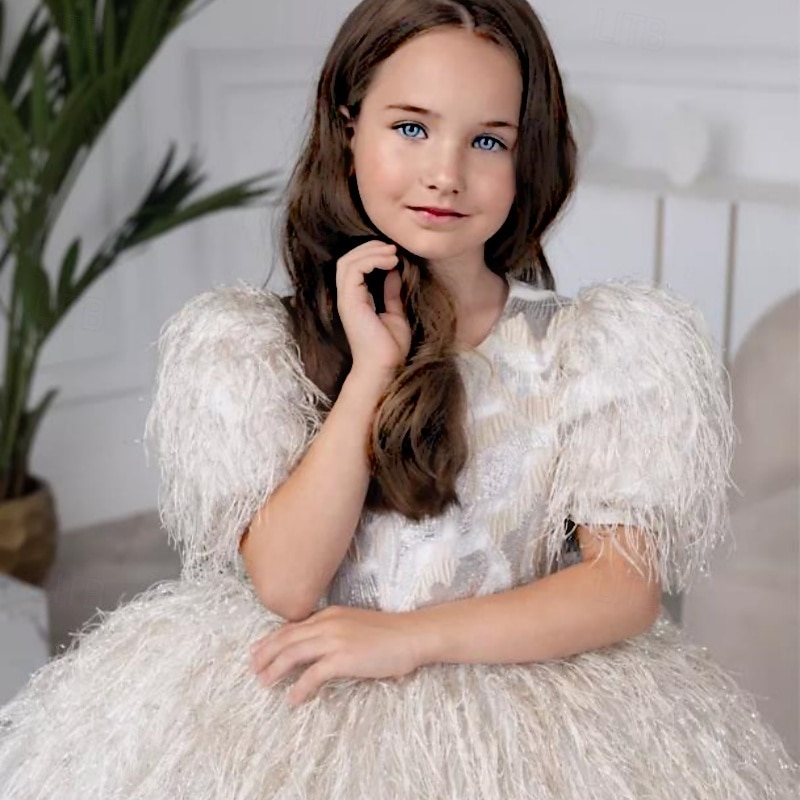 Kinder Mädchen Partykleid Einfarbig Kurzarm Leistung Netz Prinzessin Süß Netzstoff Knöchellang Etui-Kleid Tüllkleid Sommer Frühling Herbst Kinder Schwarz Weiß Rosa 2025 - $100.99 –P6