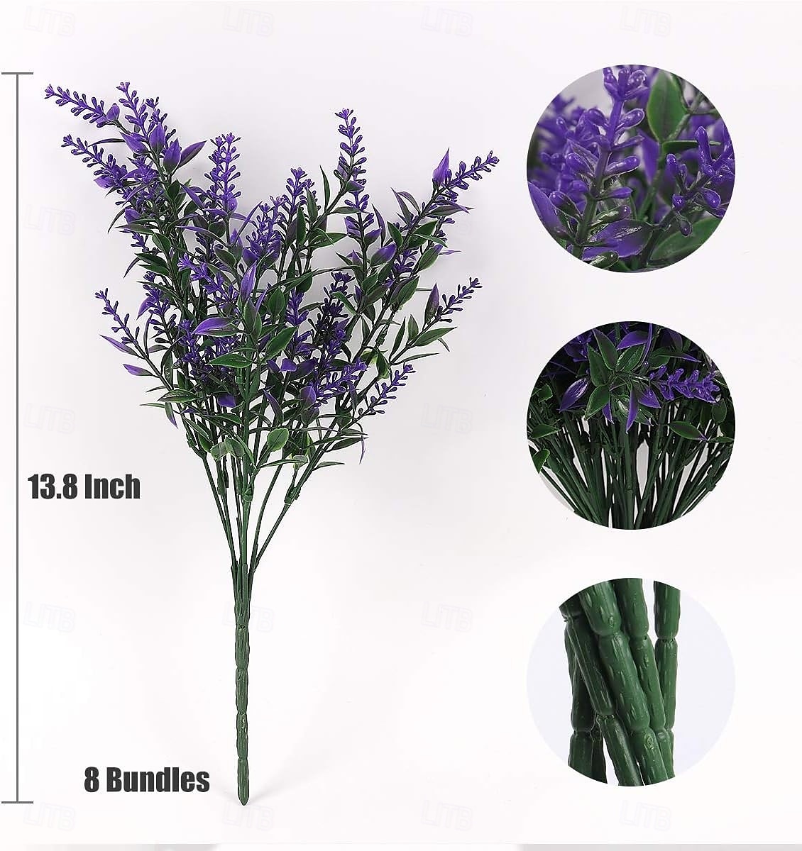 8 связок искусственных цветов, искусственные уличные растения, лаванда, пластиковые кустарники и искусственные папоротники, зимостойкие искусственные растения для помещений. &наружные подвесные 2025 - $17.99 –P12