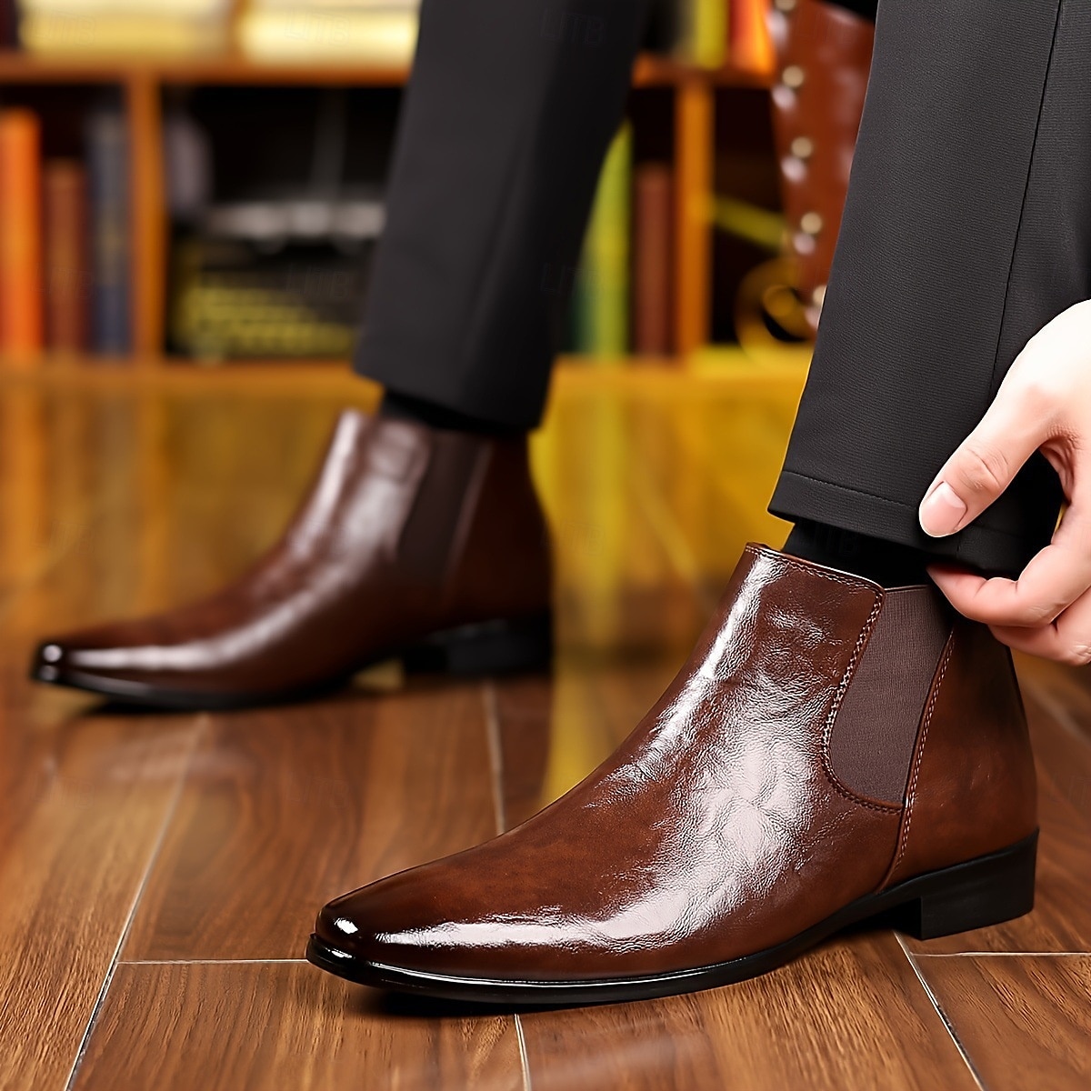 Bottines Chelsea marron pour homme – bottines élégantes pour le bureau, les réunions d'affaires et les tenues formelles de 2025 ? $42.99 –P5