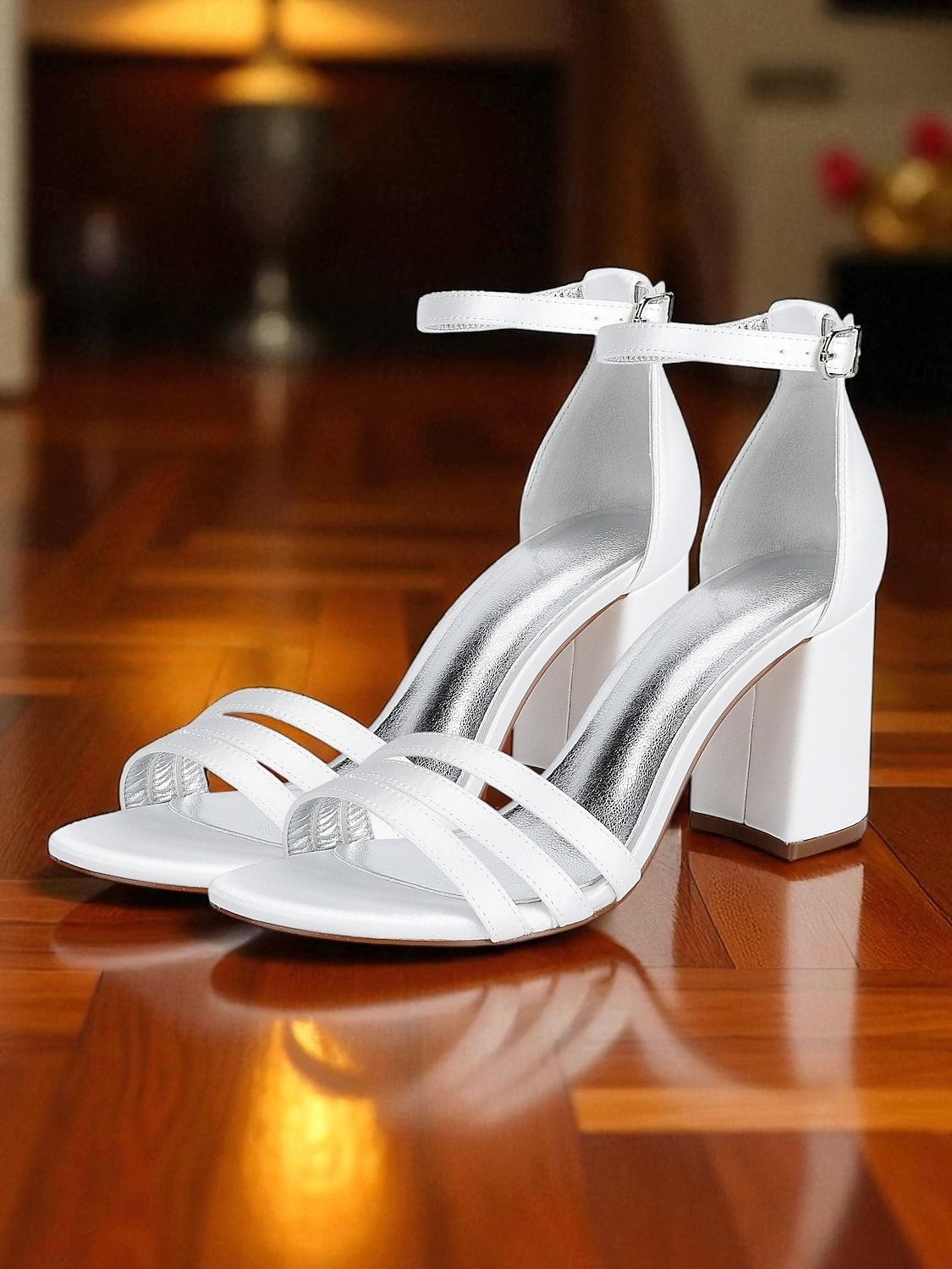 sandálias femininas de salto bloco de cetim roxo com tira no tornozelo - sapatos sociais elegantes e abertos para coquetéis e ocasiões formais de 2025 por $54.99 –P6
