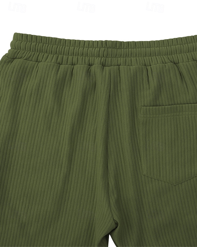 Pánské Tepláky Kordurové kalhoty Kalhoty Tepláky s rovnými nohama Šňůrky Kapsy Elastický pas Bez vzoru Pohodlné Outdoorové sporty Denní Módní Na běžné nošení Vojenská zelená Černá Lehce elastické 2026 - $18.99 –P6