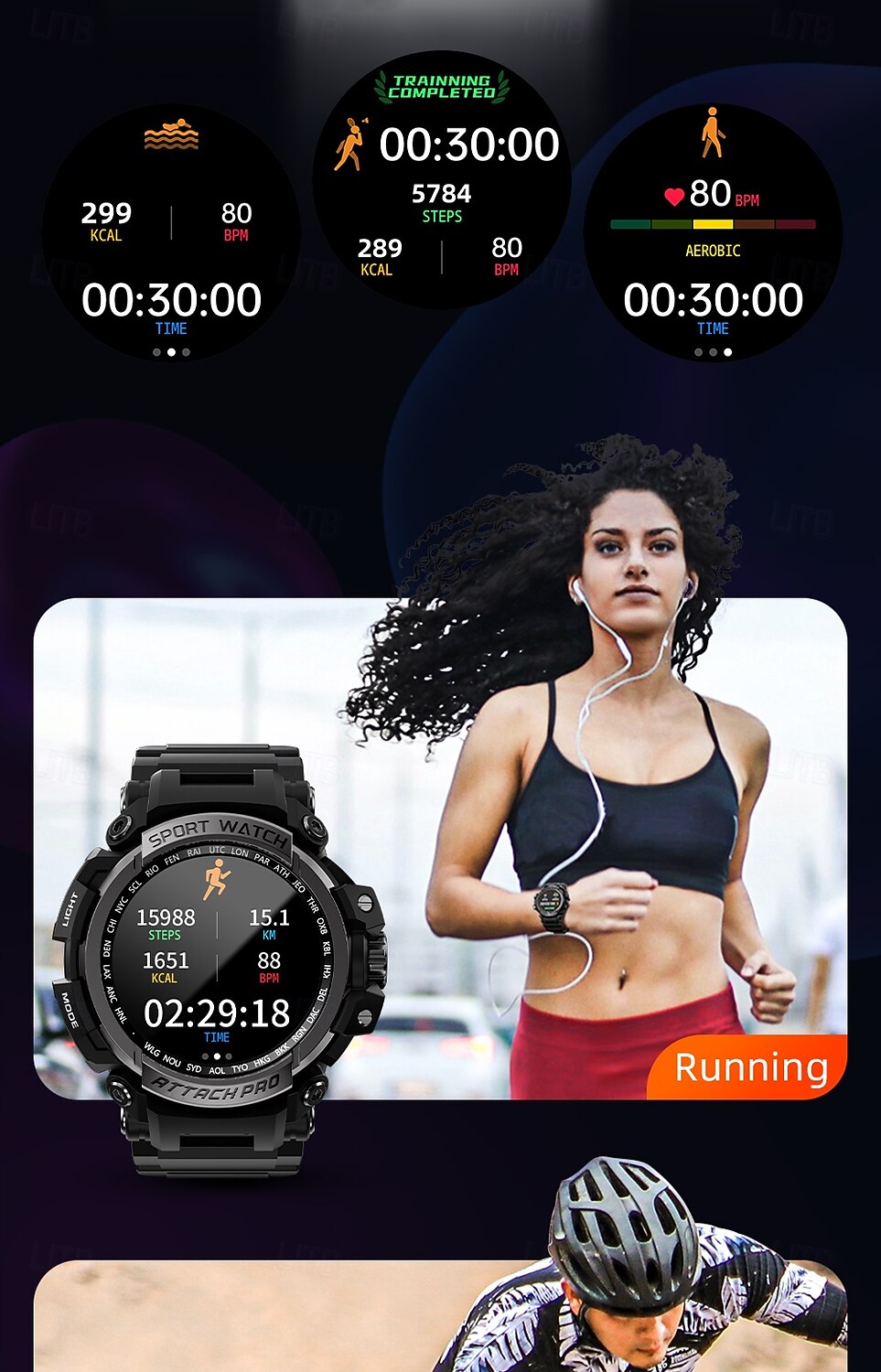 LOKMAT ATTACK PRO Умные часы 1.32 дюймовый Смарт Часы Bluetooth Педометр Напоминание о звонке Датчик для отслеживания сна Совместим с Android iOS Женский Мужчины 2025 - $49.99 –P13