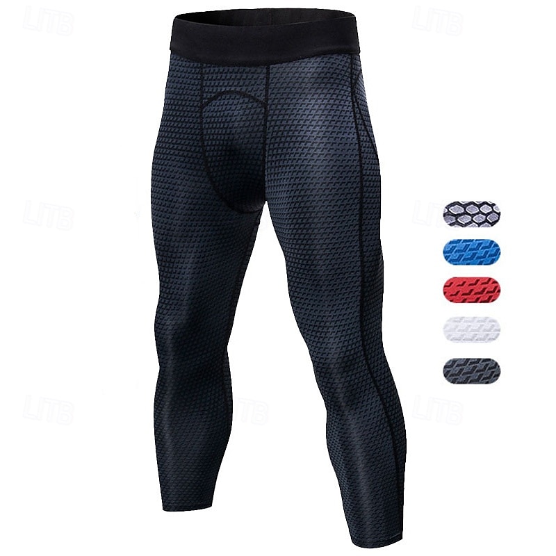 Men's Compression Pants Compression Tights Leggings Sports Baselayer 3D High Waist Bottoms Athleisure Gym Workout Fall Quick Dry Gym Basketball Athletic Regular Fit Sportswear Activewear Solid Colored 2025 - $18.99 –P1