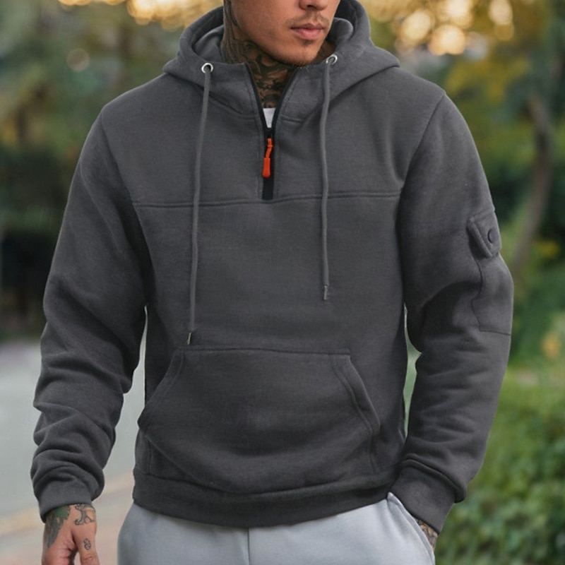 Per uomo Felpa con cappuccio Felpa con cappuccio a zip intera Felpa con cappuccio in pile Felpa con cappuccio tattica Nero Blu marino Cachi Grigio chiaro Grigio scuro Con Cappuccio Semplice Cerniera del 2025 a $23.99 –P4