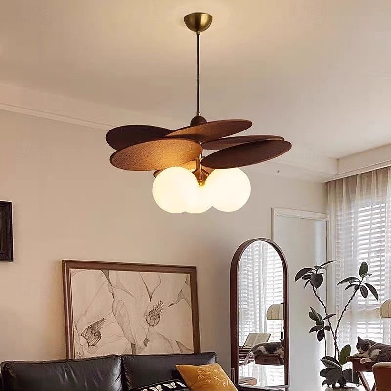 Lampadario a sospensione a LED, lampadario in rattan, lampadario moderno in oro, lampadario a sospensione vintage, lampadario a sfera con montaggio a filo sul soffitto, 110-240 V, 110-265 V del 2025 a $249.99 –P1