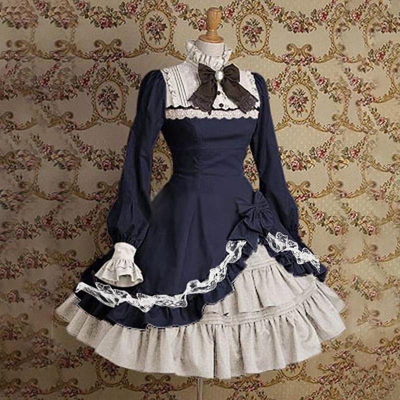 Retro Vintage Gothic Lolita Rococo Dress Trumpet Sleeve Movie / TV Theme Costumes Lace Bow Fancy Dress Women's Girls' Party Masquerade Party & Evening Adults' Dress 2025 - $45.99 –P2