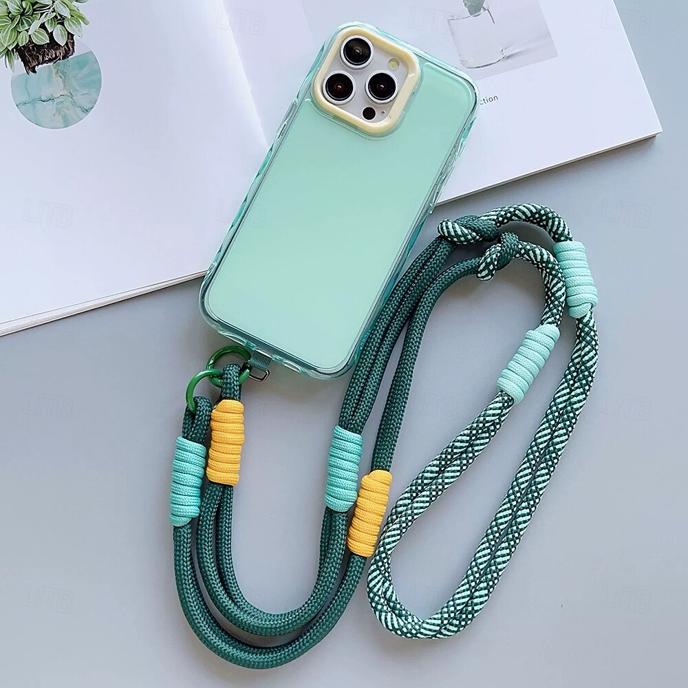 Nova corda longa, elegante e versátil para pendurar telefone, corda diagonal colorida com emenda dupla de dopamina, corda longa de emenda transversal de 2025 por $9.99 –P1