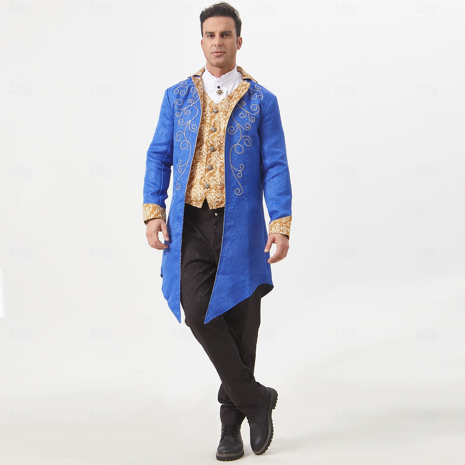 Medieval Renaissance Steampunk Coat Tailcoat Outerwear Prince Vampire Nobleman Fancy Dress Men's Halloween Carnival Performance LARP Ren Faire Adults Vest 2025 - $53.99 –P12