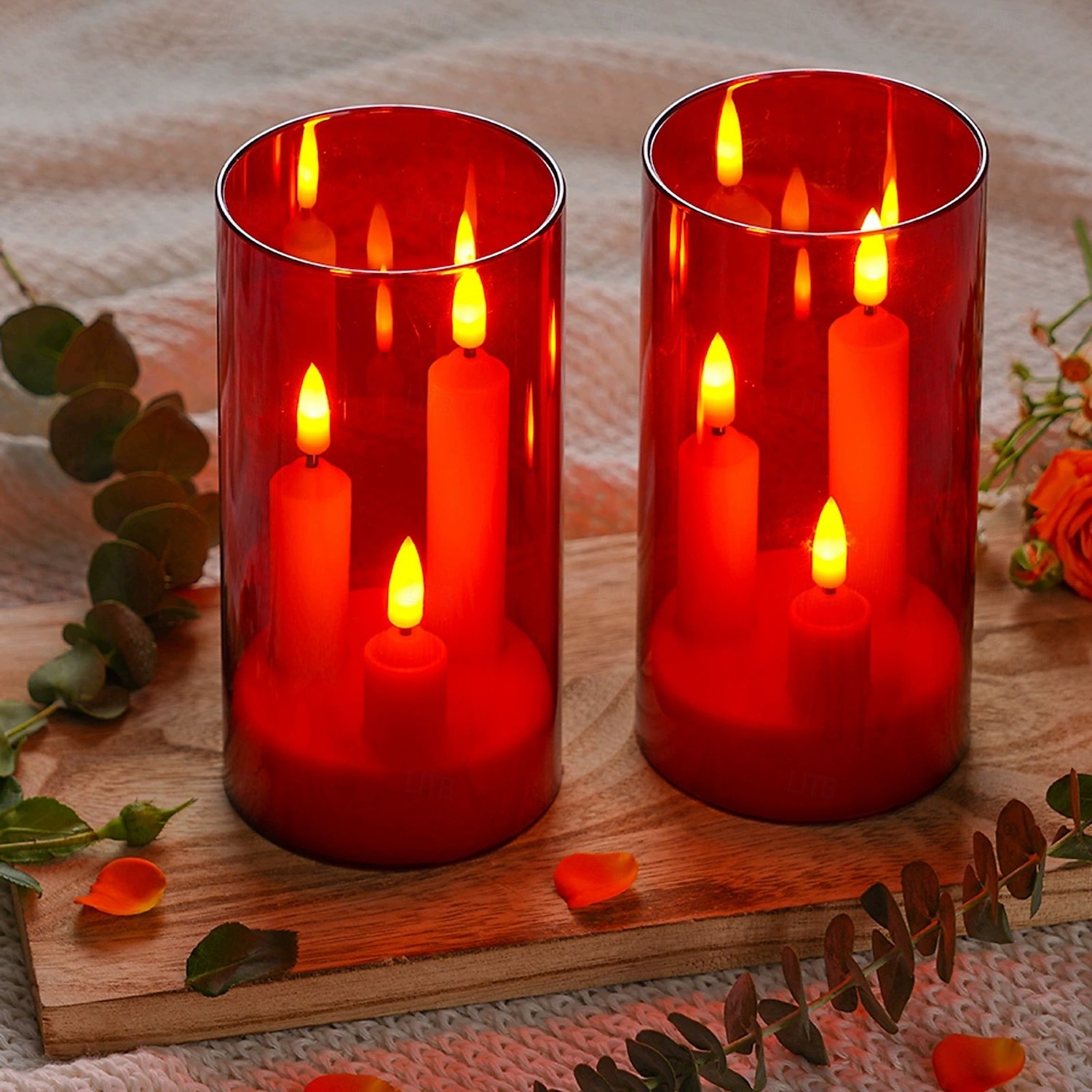 2026年 2個アクリルフレームレスキャンドルライトバッテリー駆動キャンドルスタンドライトウェディングパーティーファミリーディナーの雰囲気ホリデー装飾用  コレクション – $21.99 –P10
