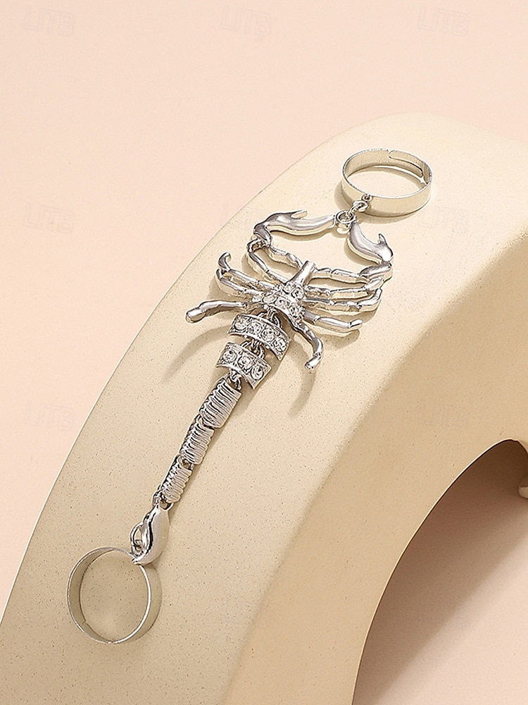 Halloween-armband met schorpioenvormige strasssteentjes voor dames, stoere punkstijl, perfect voor feestoutfits en gewaagde kostuums 2025 - $9.99 –P9
