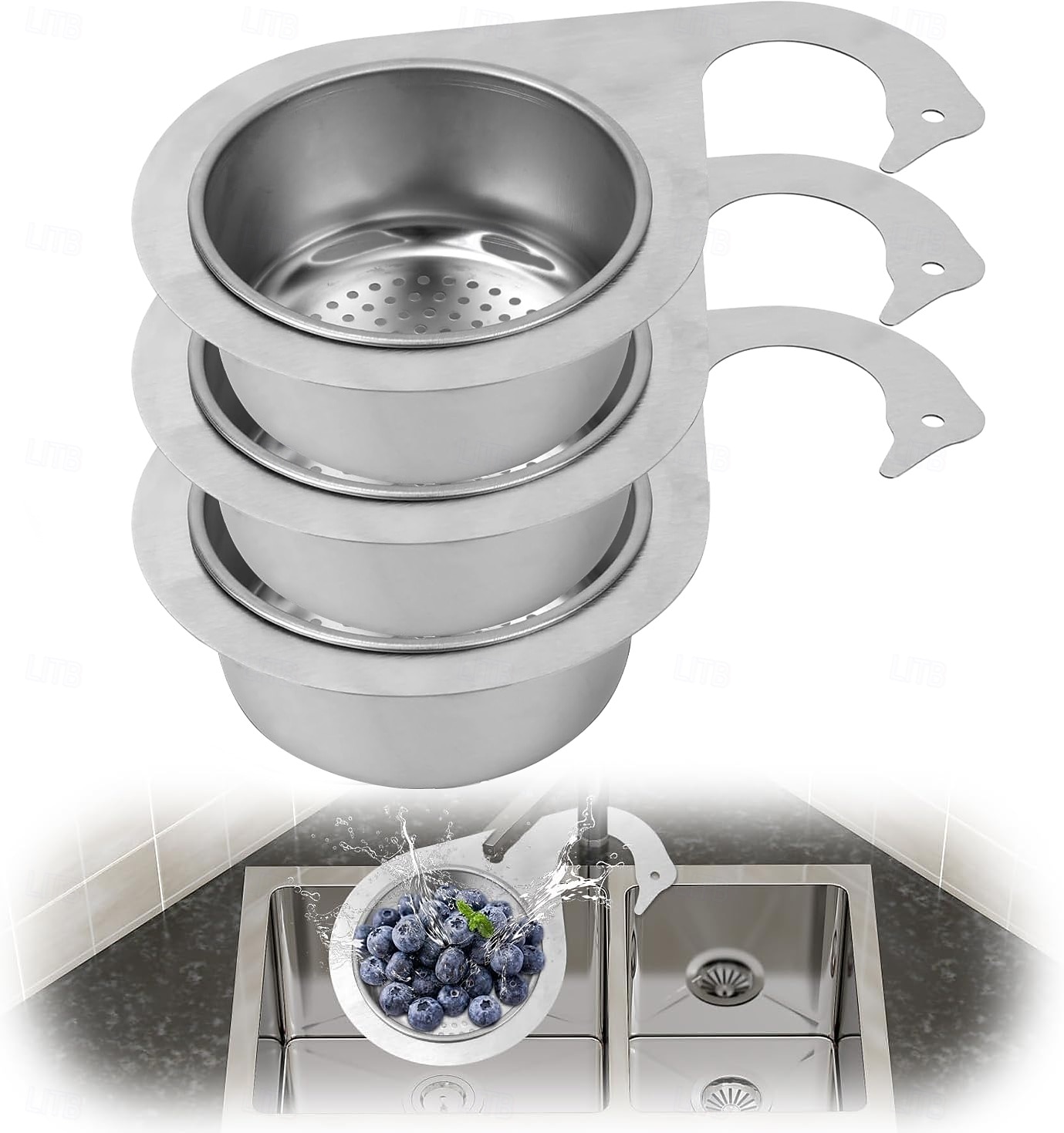 Lot de 3 paniers de vidange en acier inoxydable en forme de cygne pour évier de cuisine, filtre de vidange rapide, passoire suspendue multifonctionnelle pour fruits, légumes et déchets alimentaires de 2026 ? $19.99 –P1